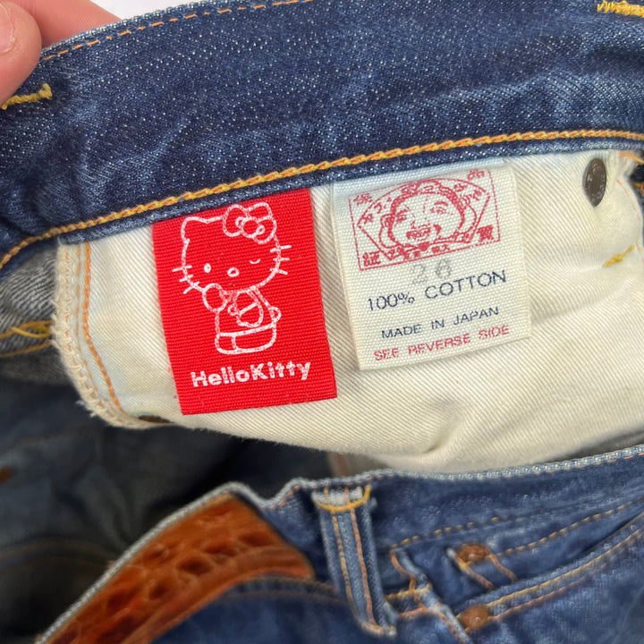 Evisu x Sanrio Hello Kitty Collaboration Embroidered Jeans Blue