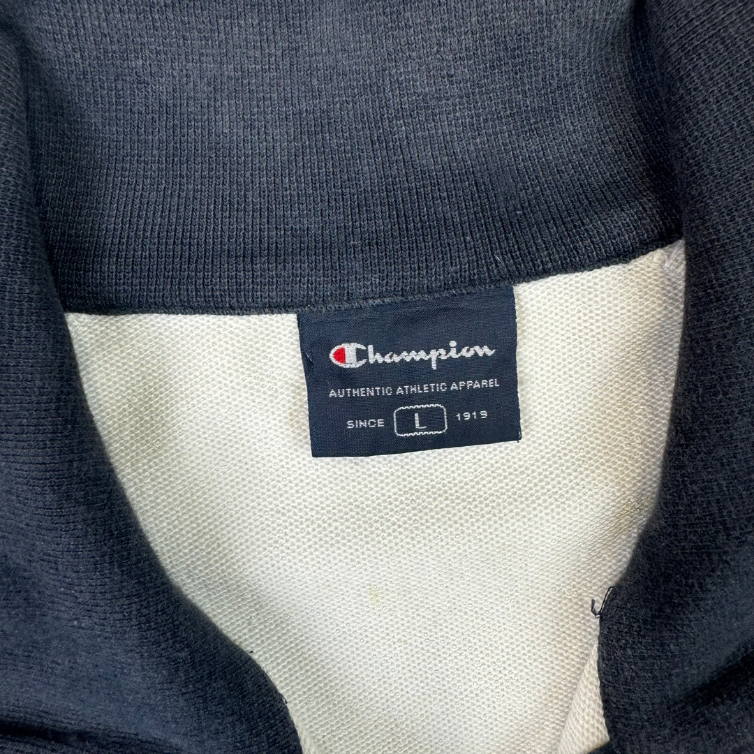 Champion Full-Zip Sweatshirt Navy White Grey