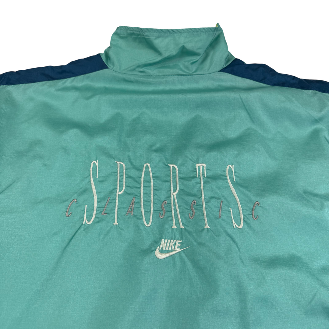Nike 90's Classic Sports Full-Zip Embroidered Track Jacket Blue Teal