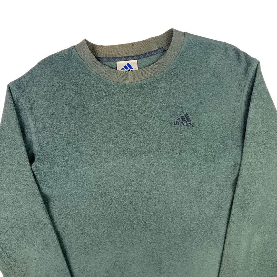 Vintage 90's Adidas Embroidered Logo Fleece Sweatshirt Green