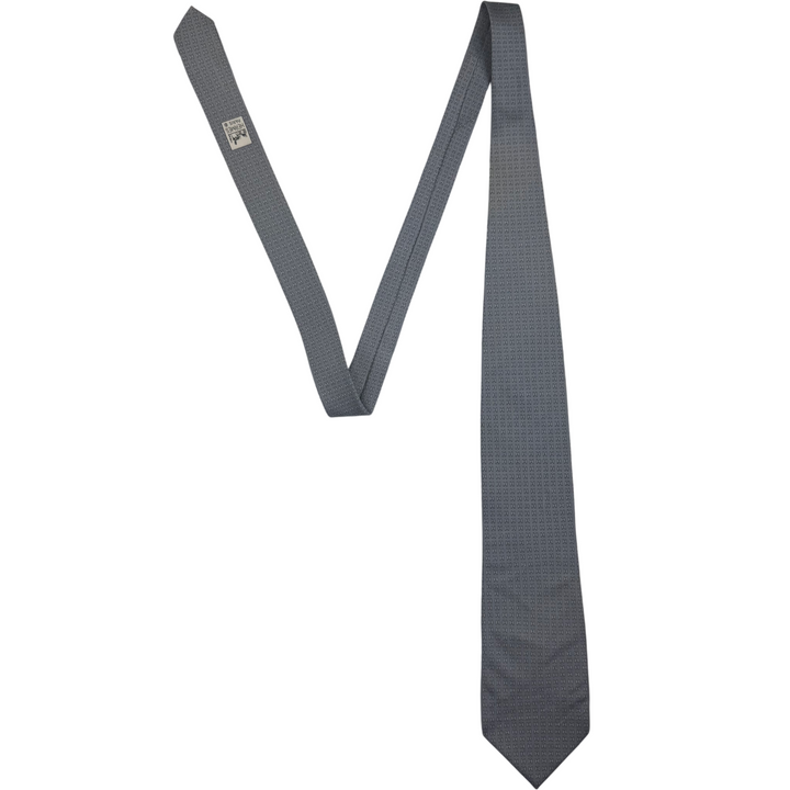 Hermes Pattern Silk Tie Grey