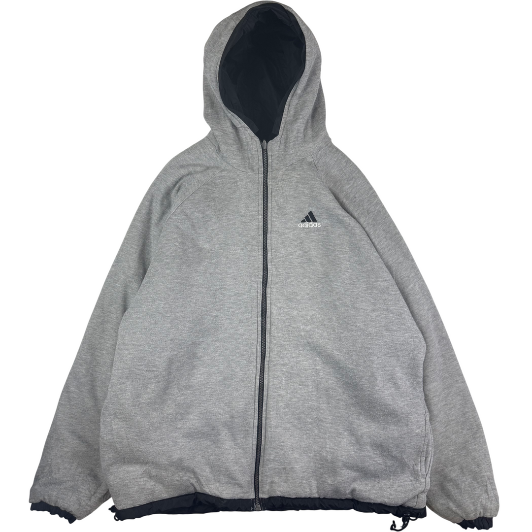 Adidas 90's Reversible Full-Zip Hooded Jacket Grey Black