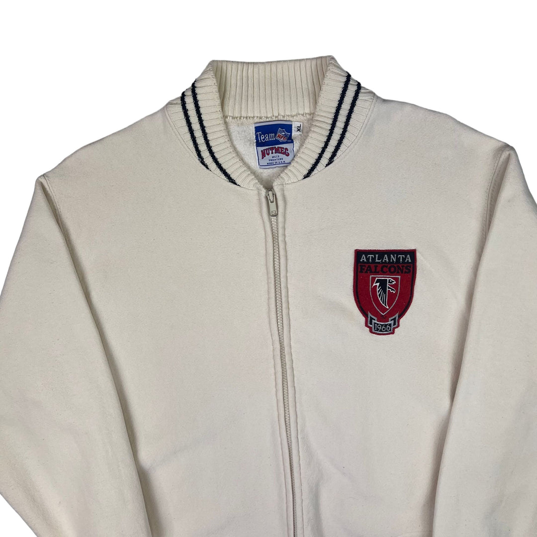Nutmeg 90's Atlanta Falcons NFL Zip-Up Sweater Cream