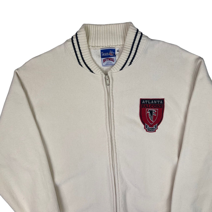 Nutmeg 90's Atlanta Falcons NFL Zip-Up Sweater Cream