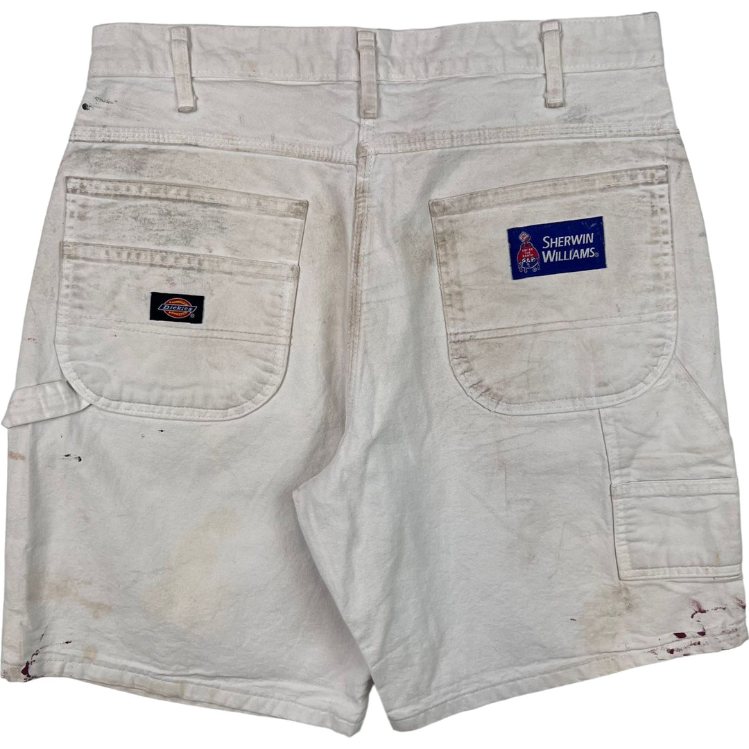 Dickies Distressed Painter Shorts Sherwin Williams White