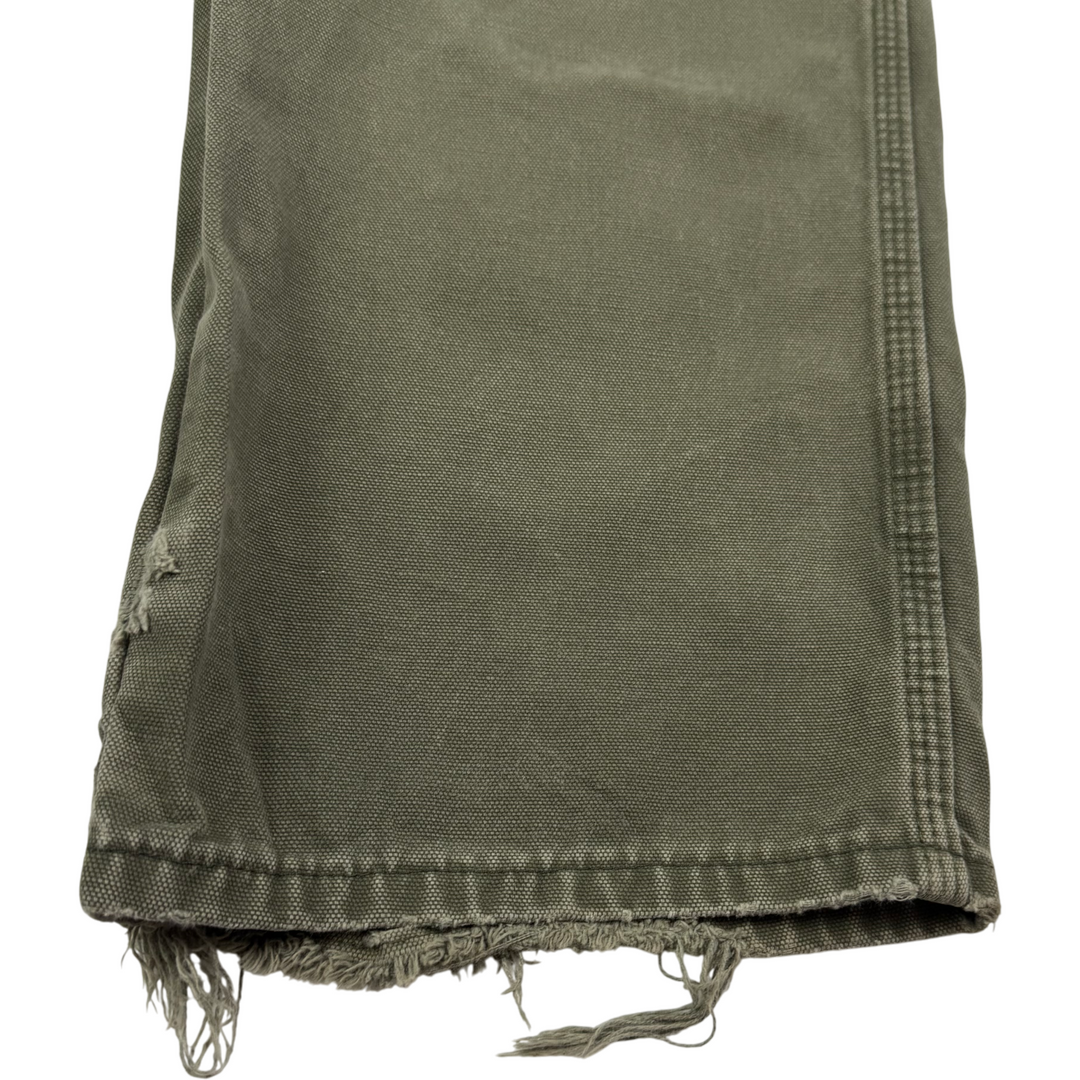 Dickies Carpenter Workwear Trousers Green Distressed