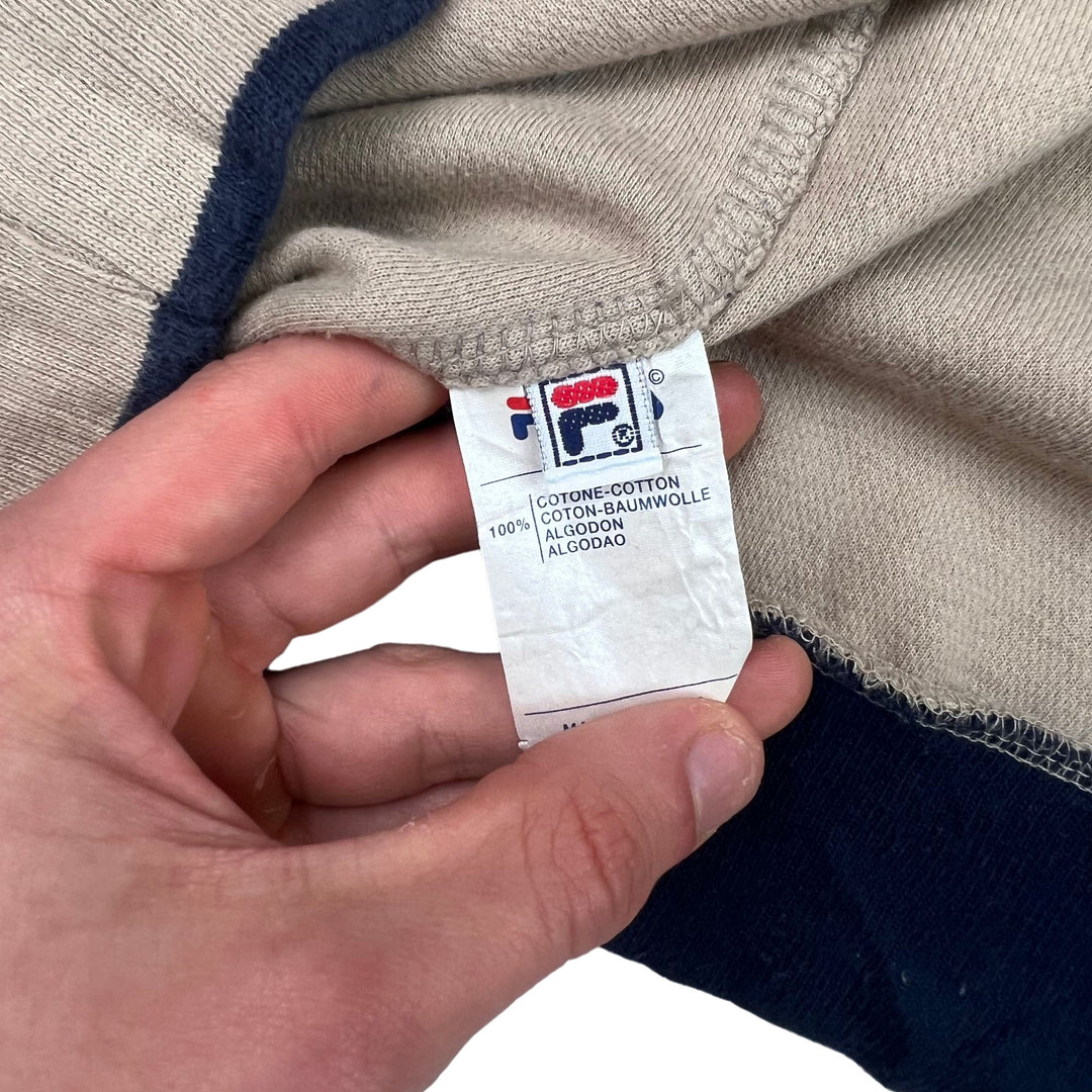Vintage 90's Fila Embroidered Logo Sweatshirt Beige