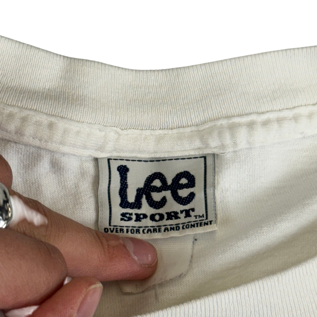 Vintage Lee Sport 2001 MLB Athletics Yankees Playoffs Graphic T-Shirt White