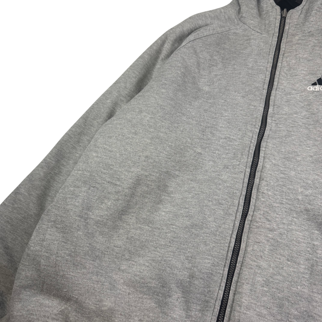 Adidas 90's Reversible Full-Zip Hooded Jacket Grey Black