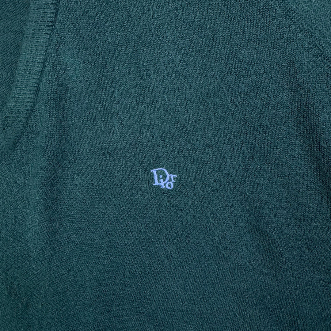 Christian Dior Monsieur V-Neck Knit Sweater Green