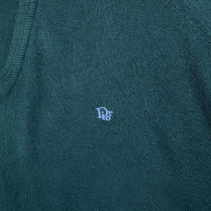 Christian Dior Monsieur V-Neck Knit Sweater Green
