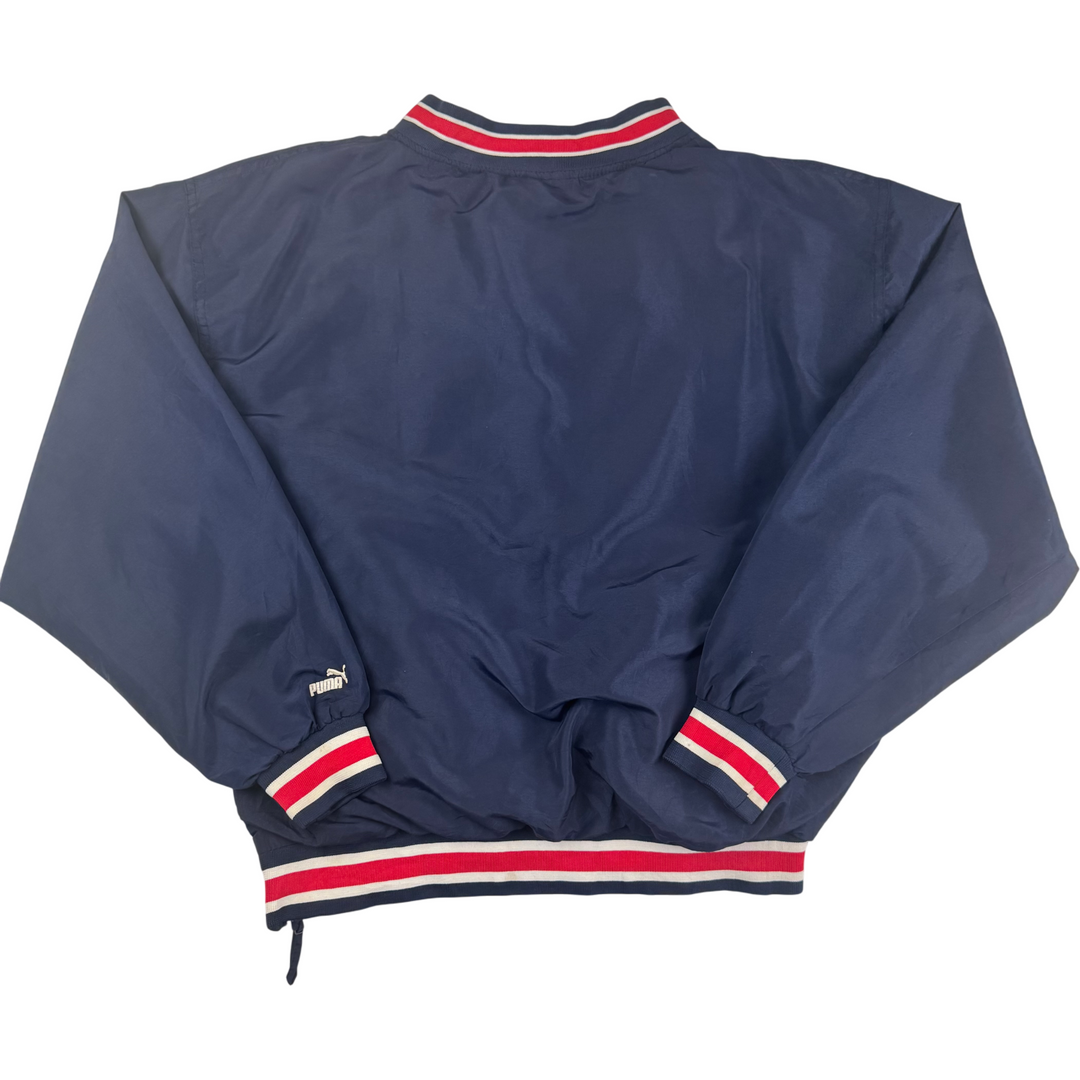 Puma NFL Patriots V-Neck Pullover Track Pro Sport Jacket Navy