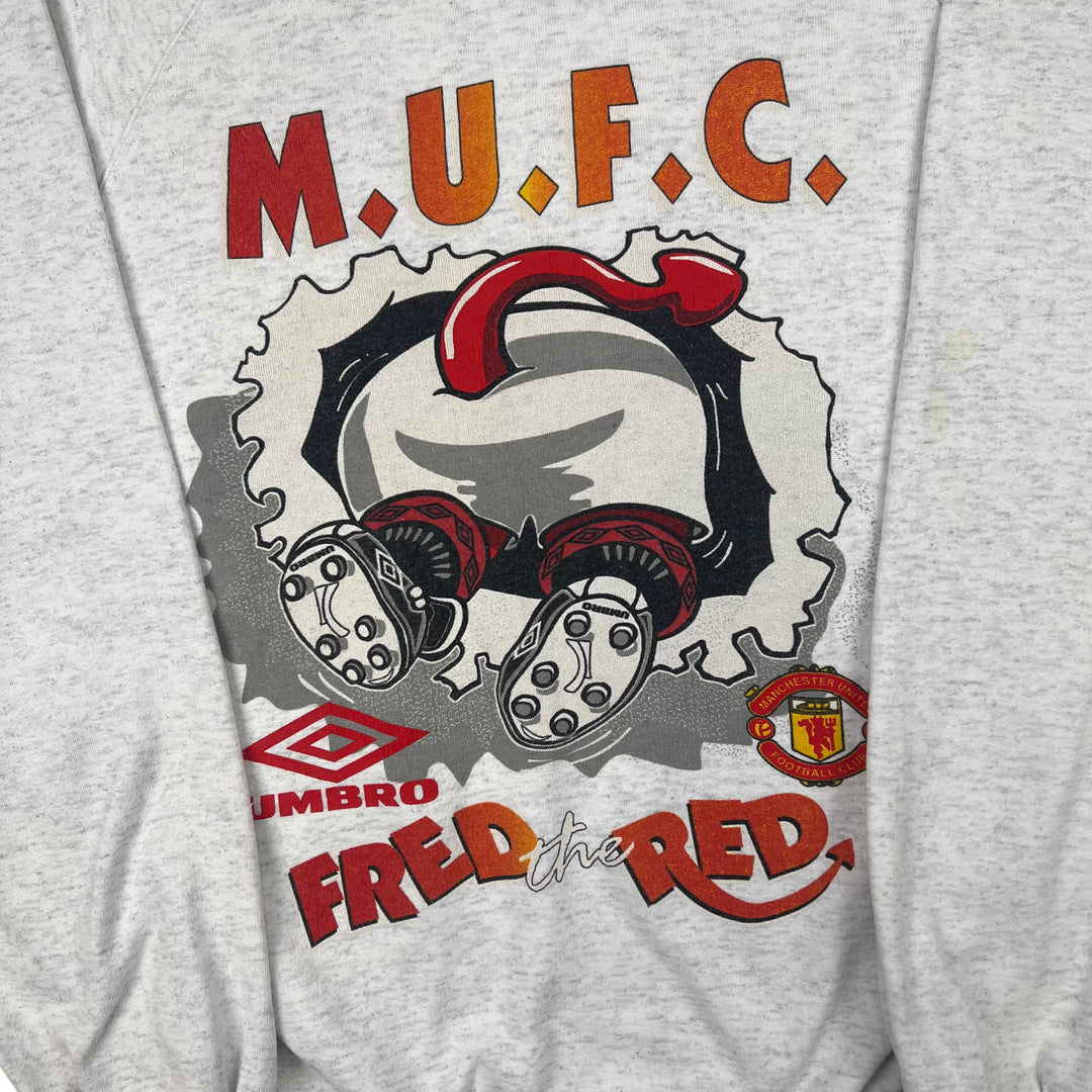 Umbro Manchester United 1994-95 'Fred The Red' Sweatshirt Grey Rare