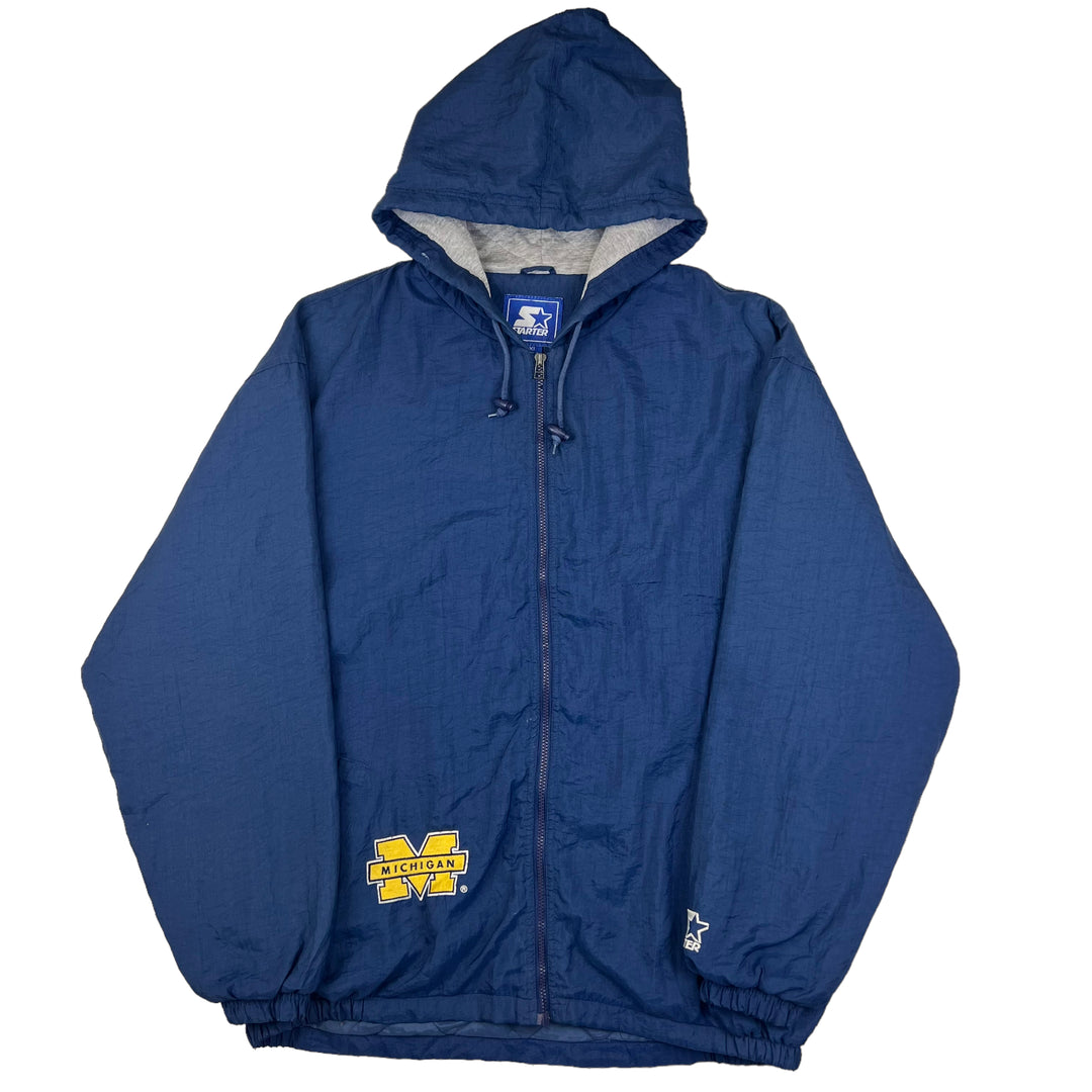 Starter Michigan Wolverines Blue Hooded Jacket