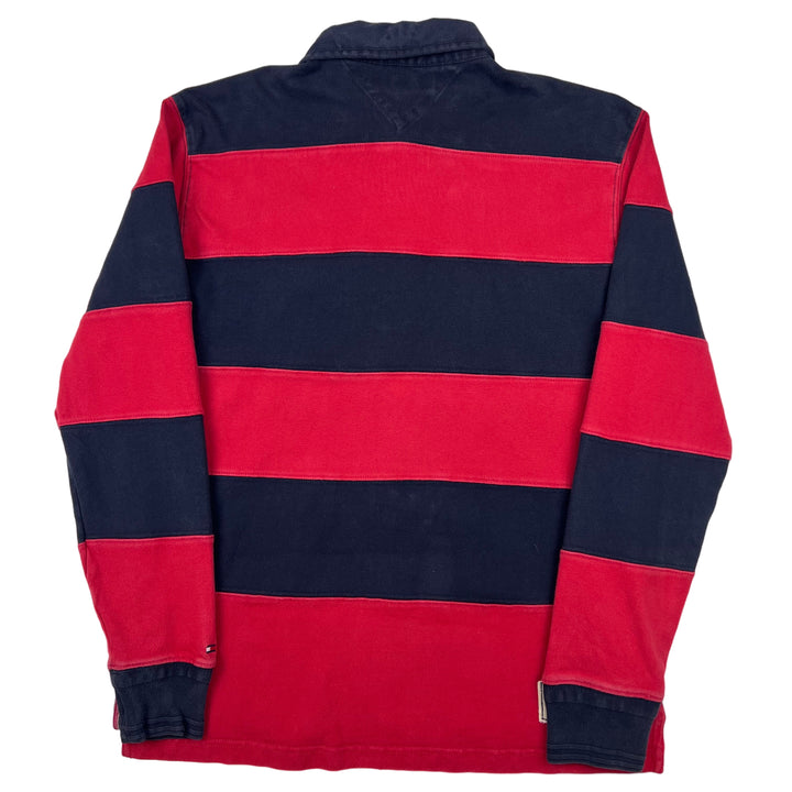 Tommy Hilfiger Red Navy Striped Rugby Shirt