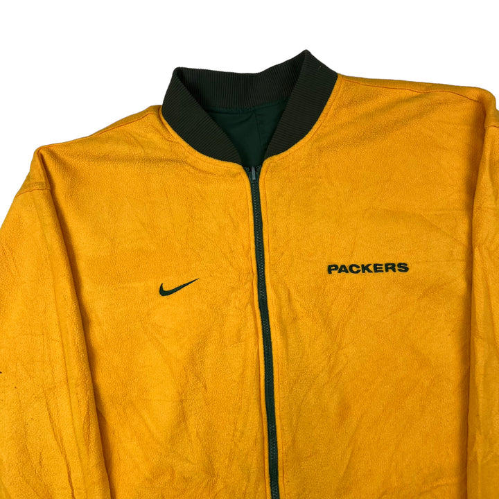 Nike Green Bay Packers Reversible Fleeced Jacket Green Yellow