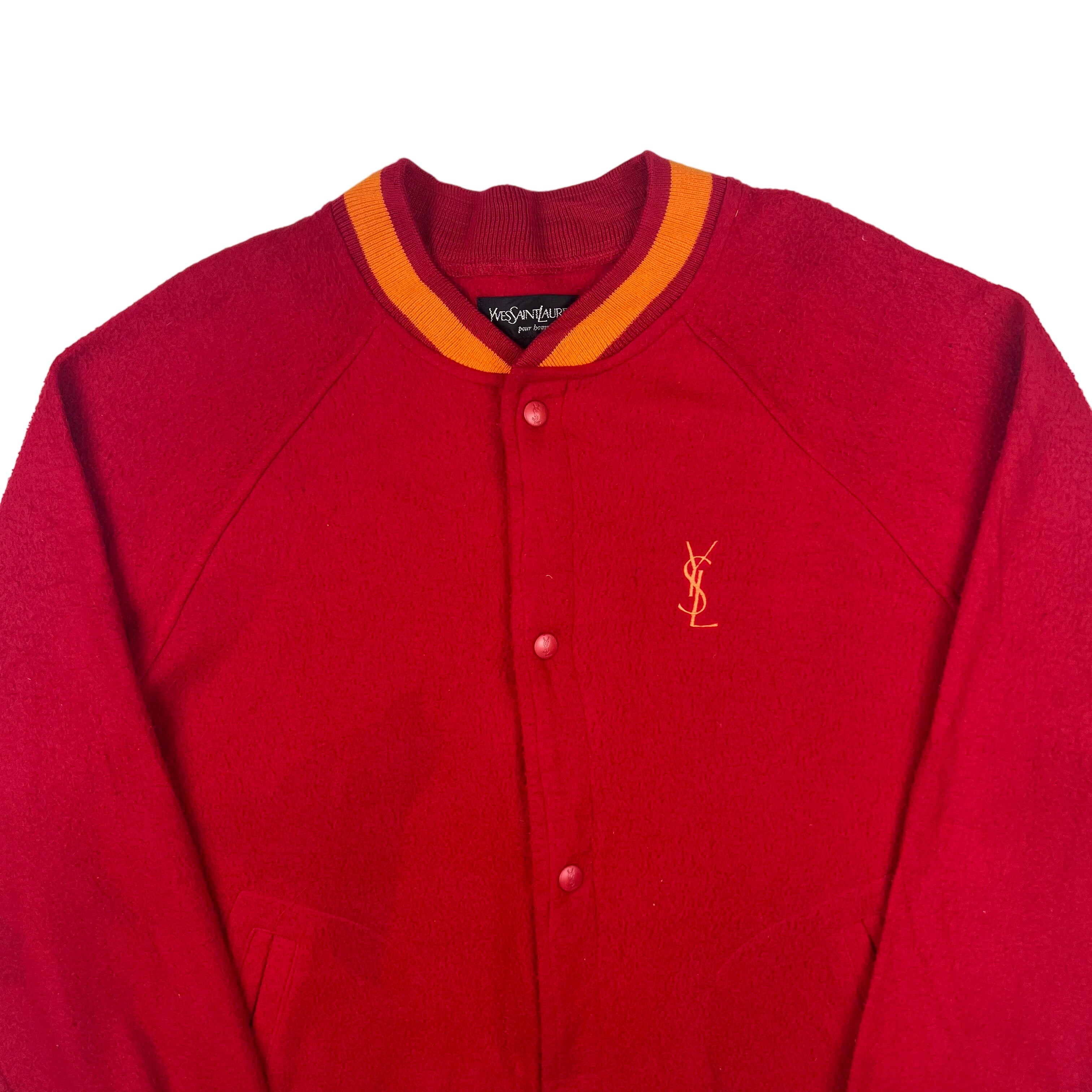 Vintage Yves Saint Laurent Spell Out Wool Varsity Jacket Bring It Back