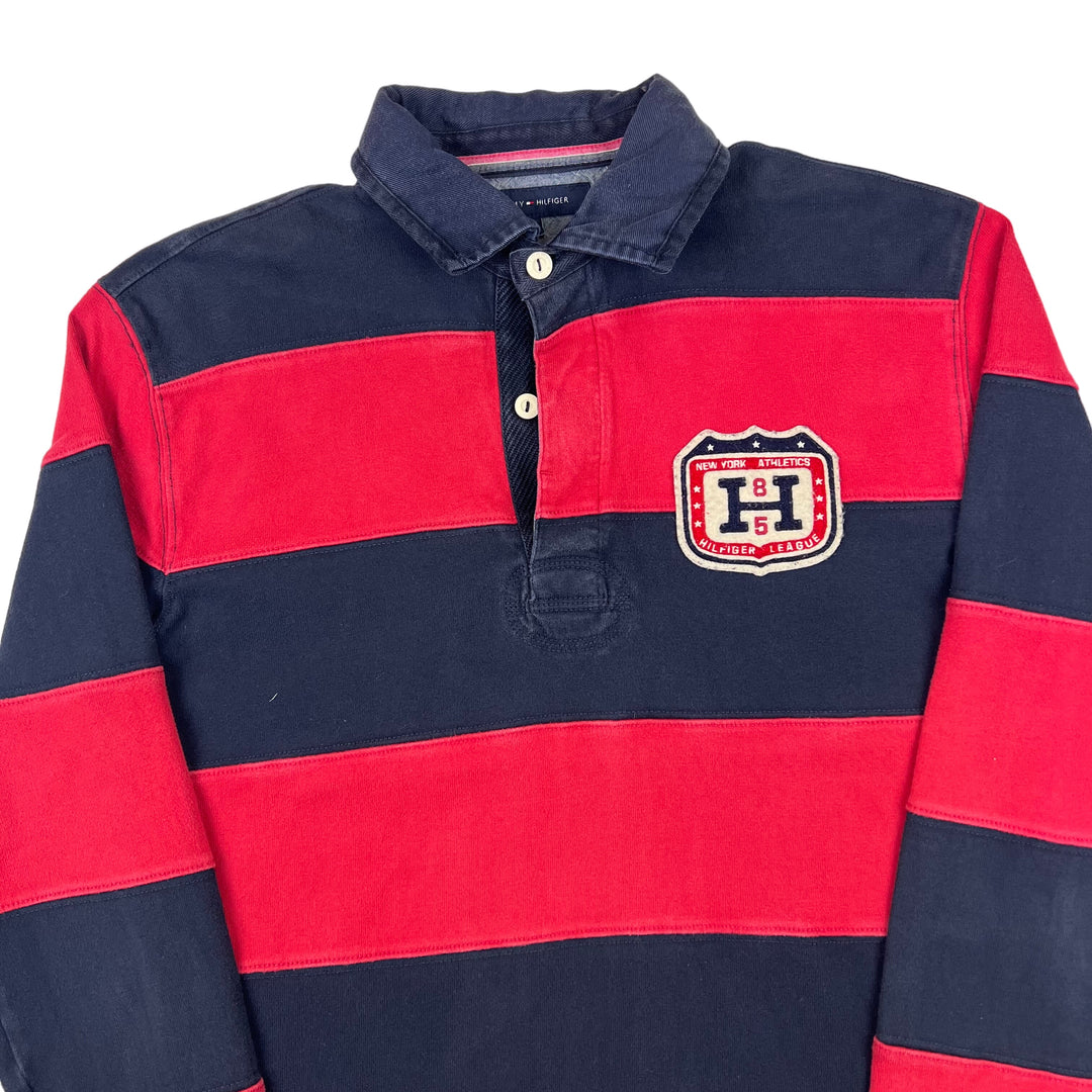 Tommy Hilfiger Red Navy Striped Rugby Shirt