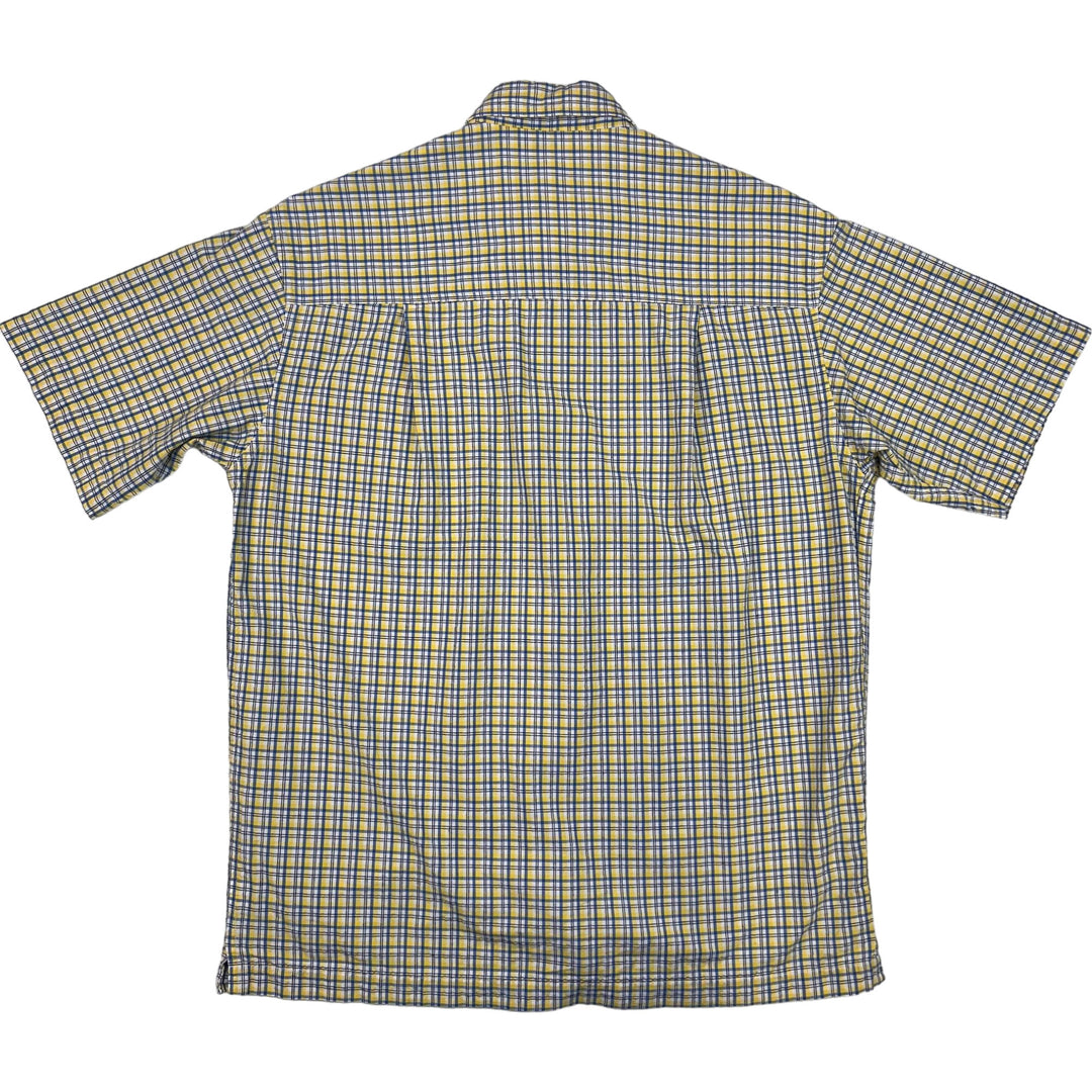 Chaps Ralph Lauren Checkered Short Sleeve Shirt Yellow Blue