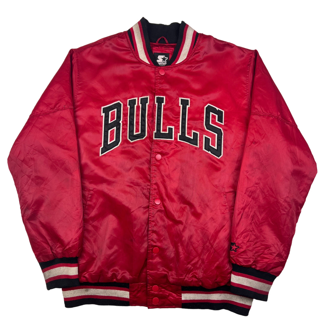 Chicago Bulls Starter Satin Varsity Jacket Red