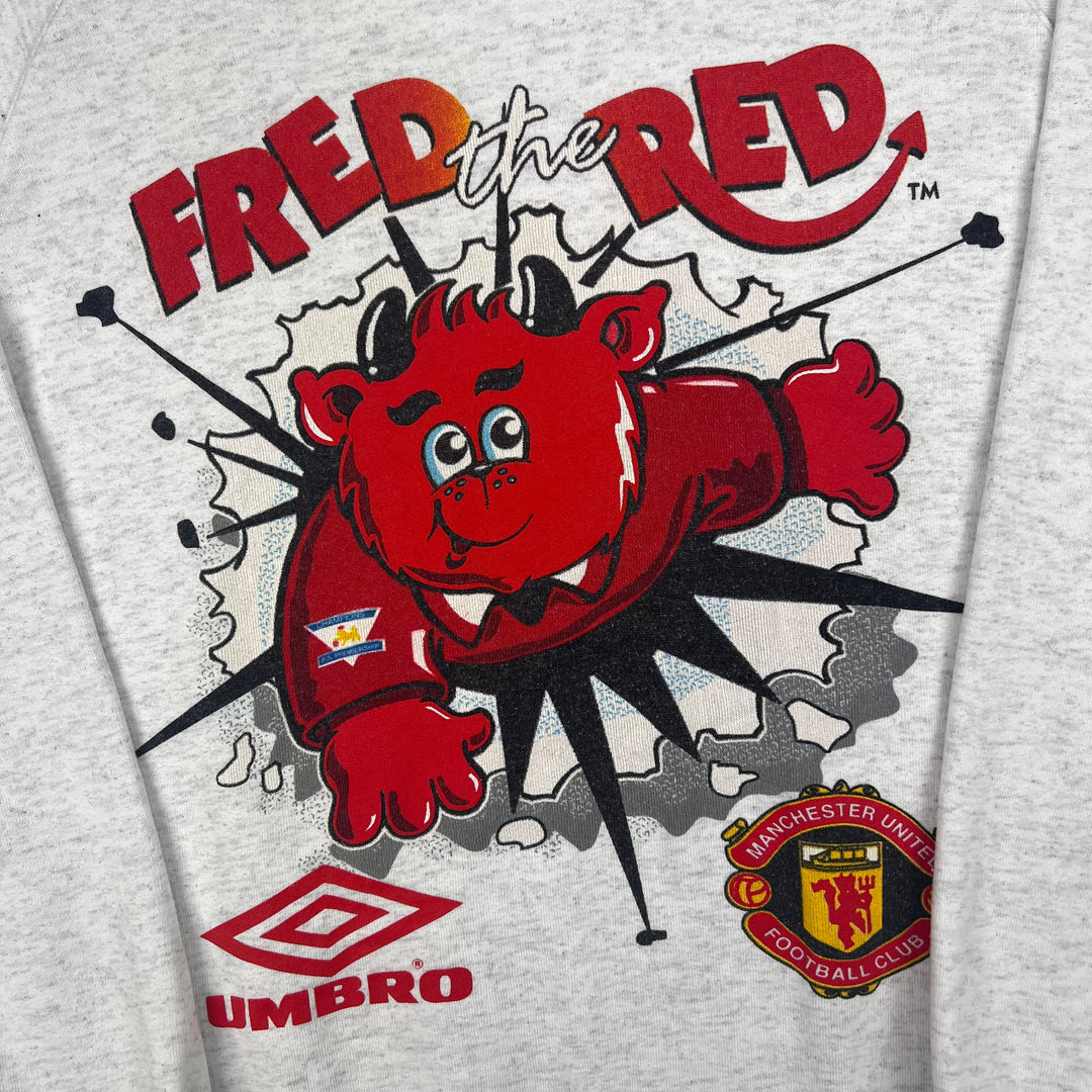 Umbro Manchester United 1994-95 'Fred The Red' Sweatshirt Grey Rare