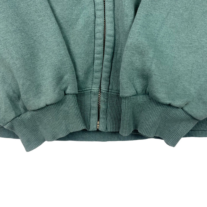 Champion Script Logo Zip-Up Hooded Sweatshirt Green