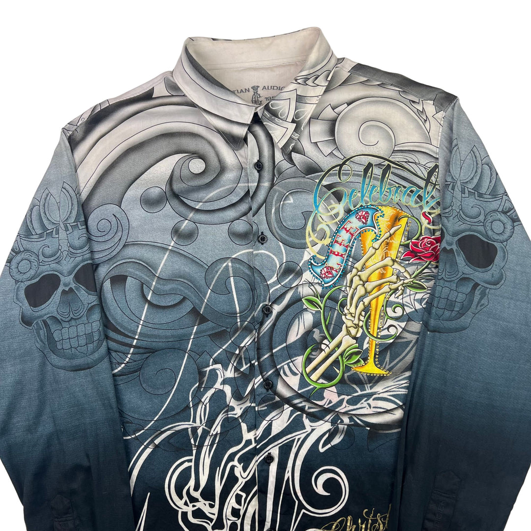 Christian Audigier Long Sleeve Shirt Grey