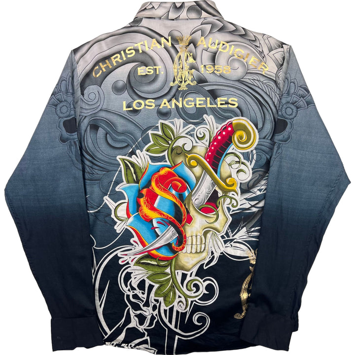 Christian Audigier Long Sleeve Shirt Grey