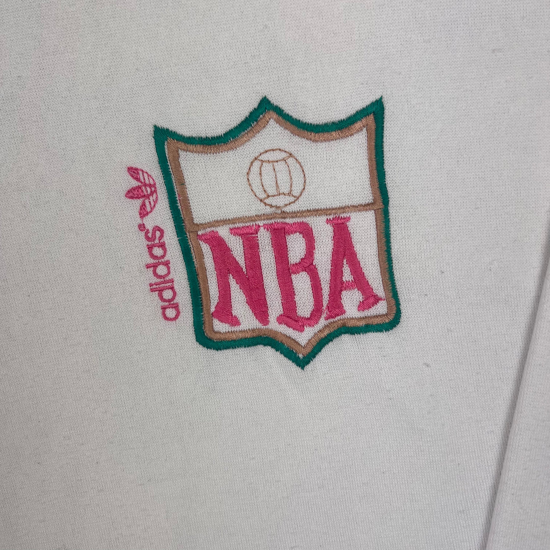 Adidas 90's NBA Logo Patch Sweatshirt White Blue Rare