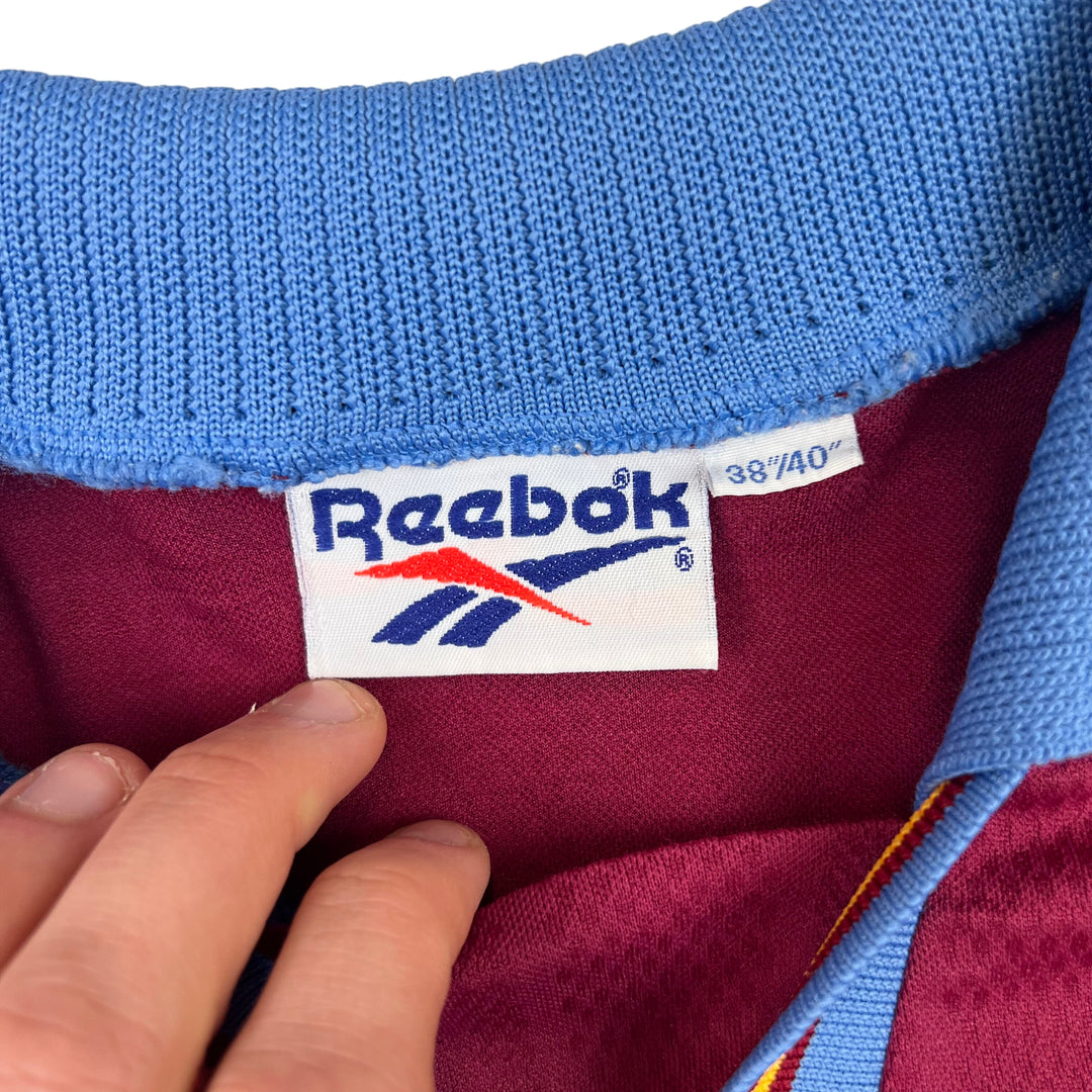 Reebok 1995-97 Aston Villa Home Shirt Maroon Blue