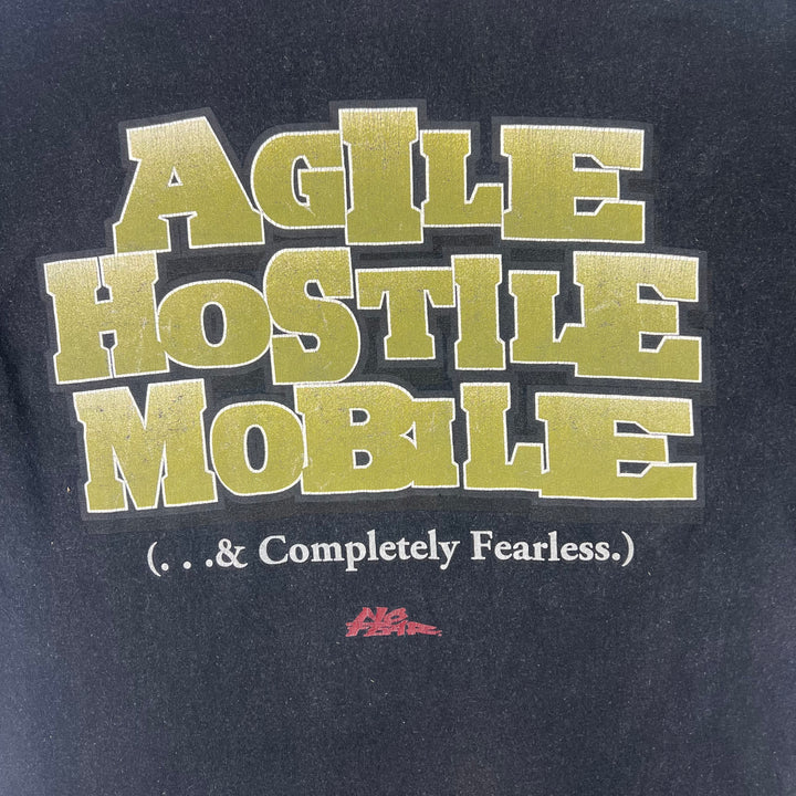 No Fear Agile Hostile Mobile Graphic Single Stitch T-shirt Black