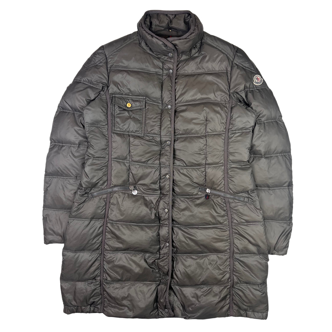 Moncler Romarin Long Down Filled Parka Jacket Grey Bring It Back