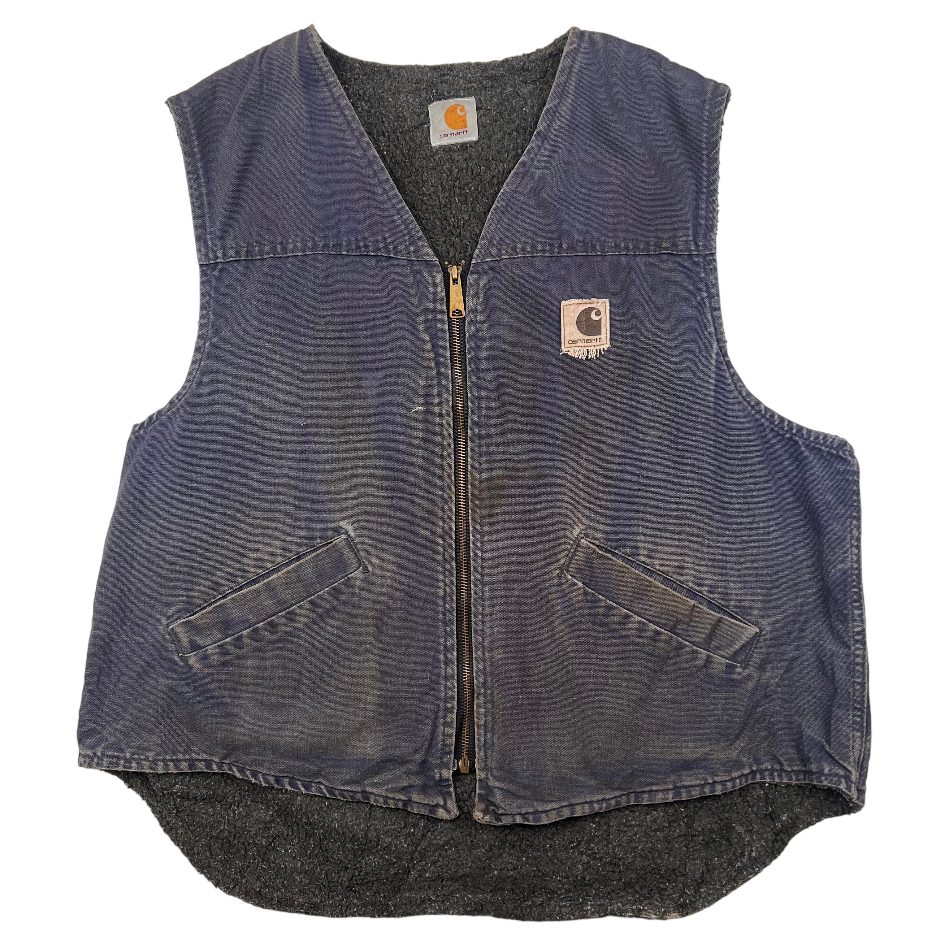 Carhartt Fleece Lined Blue Denim Vest Bring It Back