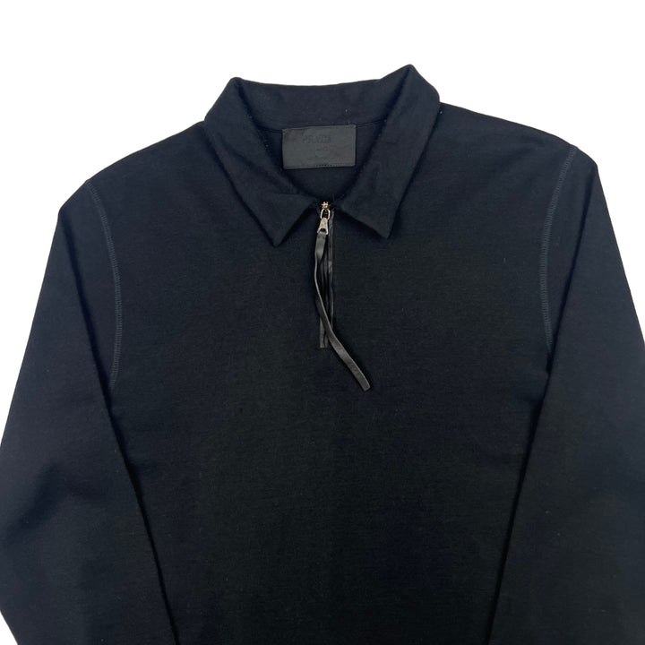 Prada Lightweight Quarter-Zip Sweatshirt Black