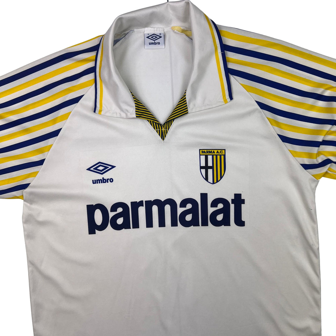 Umbro Parma 1990-91 Home Shirt White Yellow Blue Rare