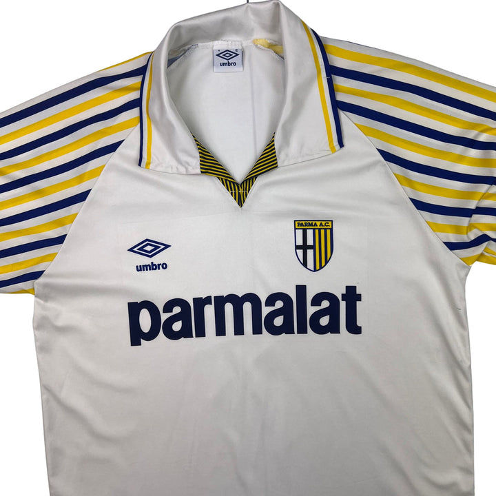 Umbro Parma 1990-91 Home Shirt White Yellow Blue Rare