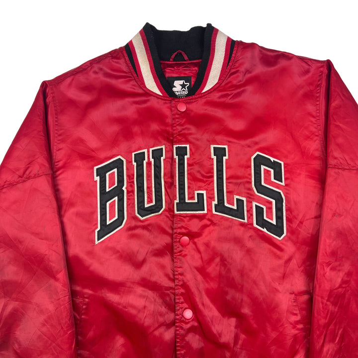 Chicago Bulls Starter Satin Varsity Jacket Red