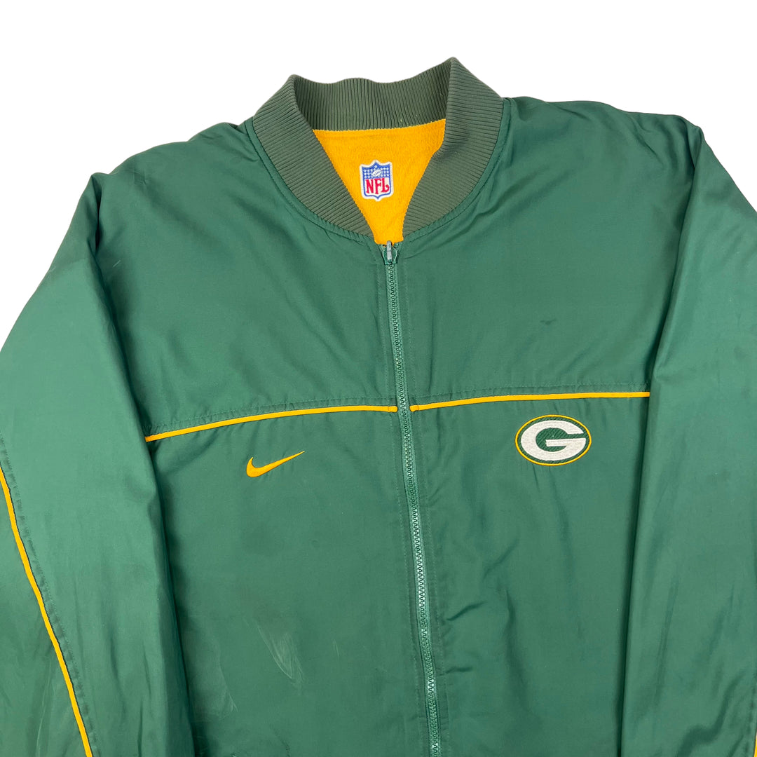 Nike Green Bay Packers Reversible Fleeced Jacket Green Yellow