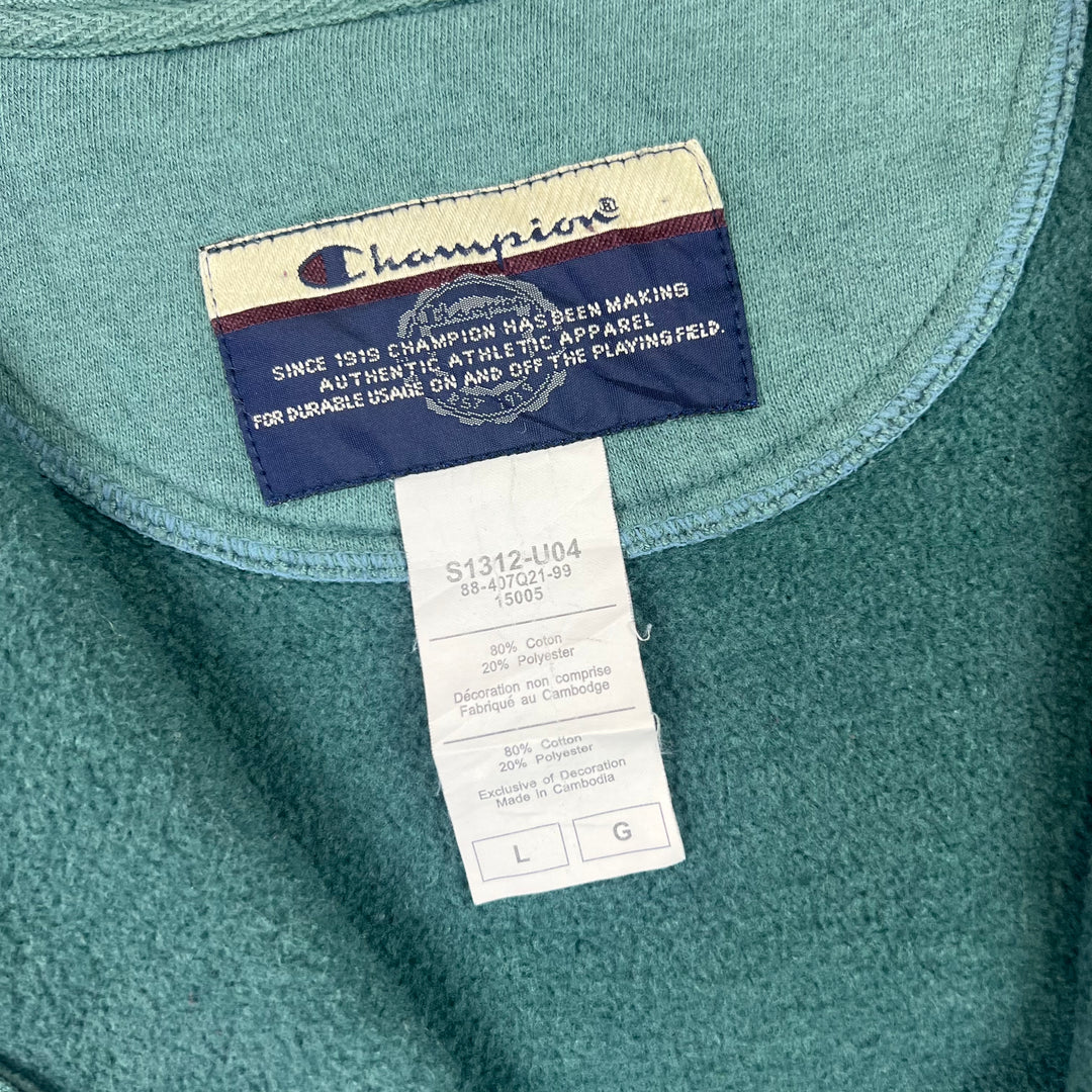 Champion Script Logo Zip-Up Hooded Sweatshirt Green
