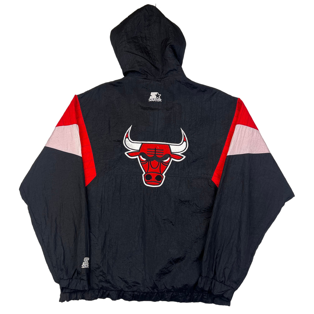 Starter Chicago Bulls 90s Pullover Hooded Jacket Black Red